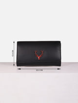 Women's Black Solid Sling Bag