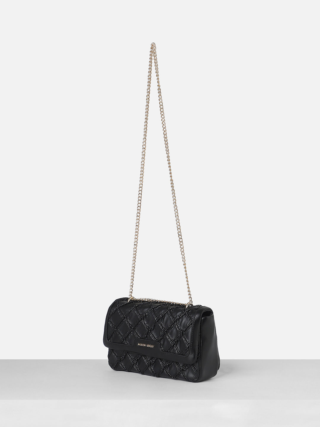Women's Black Quilted Sling Bag
