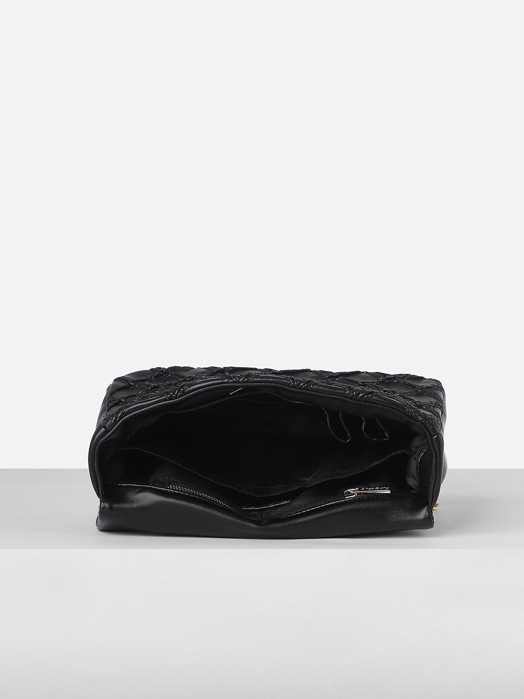 Women's Black Quilted Sling Bag