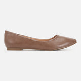 Women's Brown Formal Solid Slip-On Ballet