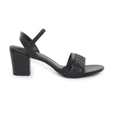 Women's Black Semi-Formal Solid Strap Sandals
