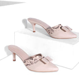 Women's Pink Semi-Formal Colorblock Strap Pump