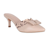 Women's Pink Semi-Formal Colorblock Strap Pump