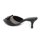 Women's Black Semi-Formal Colorblock Slip-On Pump