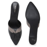 Women's Black Semi-Formal Colorblock Slip-On Pump