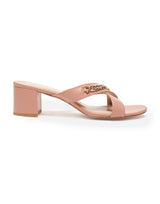 Women's Pink Semi-Formal Solid Slip-On Sandals