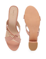 Women's Pink Semi-Formal Solid Slip-On Sandals