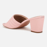 Women's Pink Formal Solid Slip-On Sandals