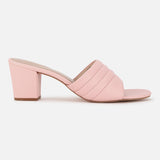 Women's Pink Formal Solid Slip-On Sandals