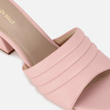 Women's Pink Formal Solid Slip-On Sandals