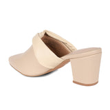 Women's Beige Semi-Formal Solid Slip-On Pump