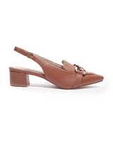 Women's Brown Semi-Formal Solid Strap Mules