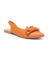 Women's Orange Casual Solid Strap Sneakers