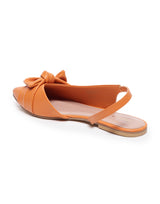 Women's Orange Casual Solid Strap Sneakers