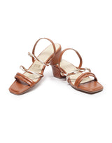 Women's Brown Semi-Formal Solid Strap Sandals