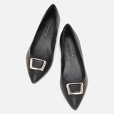 Women's Black Formal Solid Slip-On Ballet