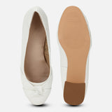 Women's White Formal Solid Slip-On Pump