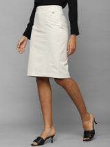 Women's Beige Casual Regular Fit Solid Skirt