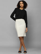 Women's Beige Casual Regular Fit Solid Skirt