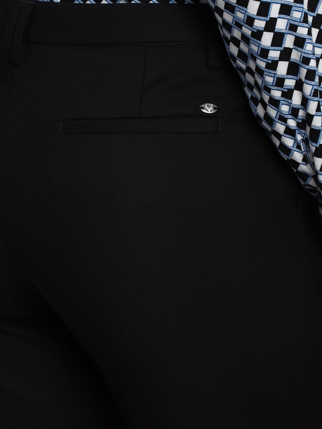 Women's Black Casual Tapered Fit Solid Trouser