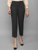 Women's Grey Casual Regular Fit Solid Trouser