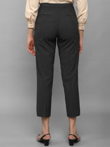 Women's Grey Casual Regular Fit Solid Trouser