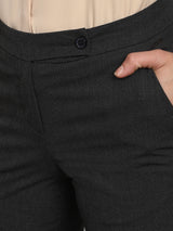 Women's Grey Casual Regular Fit Solid Trouser