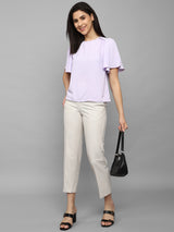 Women's Beige Casual Skinny Fit Solid Trouser