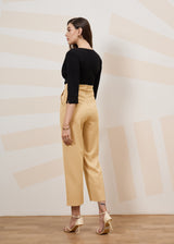Women's Black and Beige Solid Jumpsuit