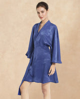 Women's Blue Casual Full Sleeves Dress
