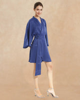 Women's Blue Casual Full Sleeves Dress