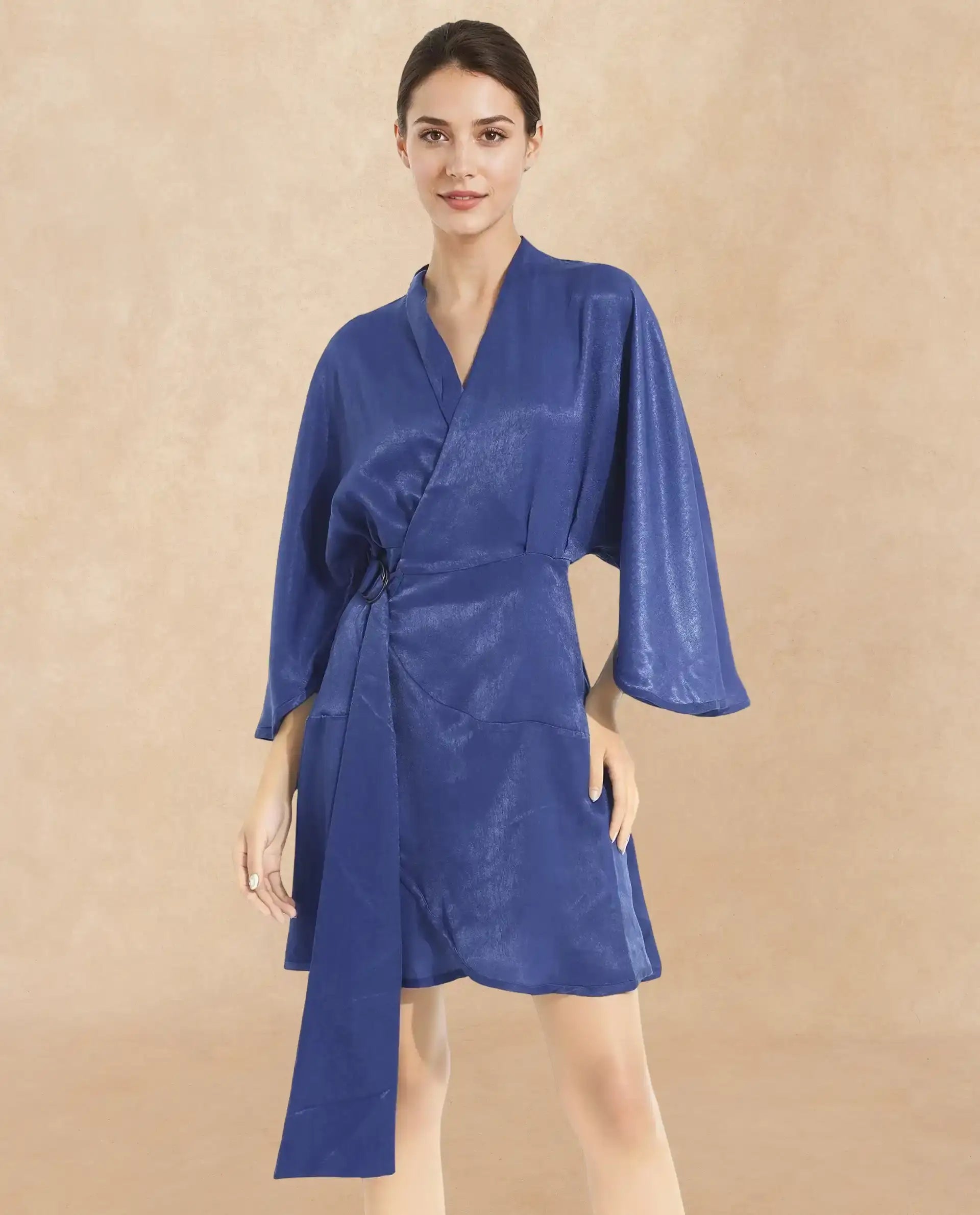Women's Blue Casual Full Sleeves Dress