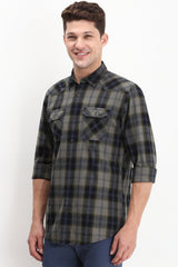 Men's Multicolor Casual Full Sleeves Checked Shirt