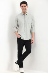 Men's Olive Casual Full Sleeves Shirt