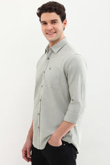 Men's Olive Casual Full Sleeves Shirt