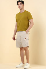 Men's Beige Casual Above Knee Shorts