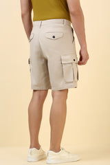 Men's Beige Casual Above Knee Shorts