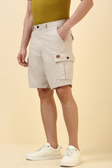 Men's Beige Casual Above Knee Shorts