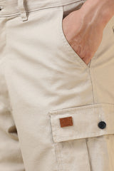 Men's Beige Casual Above Knee Shorts