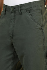 Men's Green Casual Regular Length Trouser
