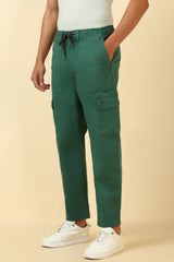 Men's Green Casual Regular Length Trouser