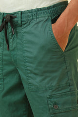 Men's Green Casual Regular Length Trouser