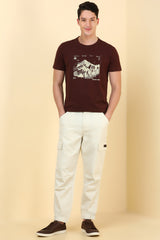 Men's Off White Casual Regular Length Trouser