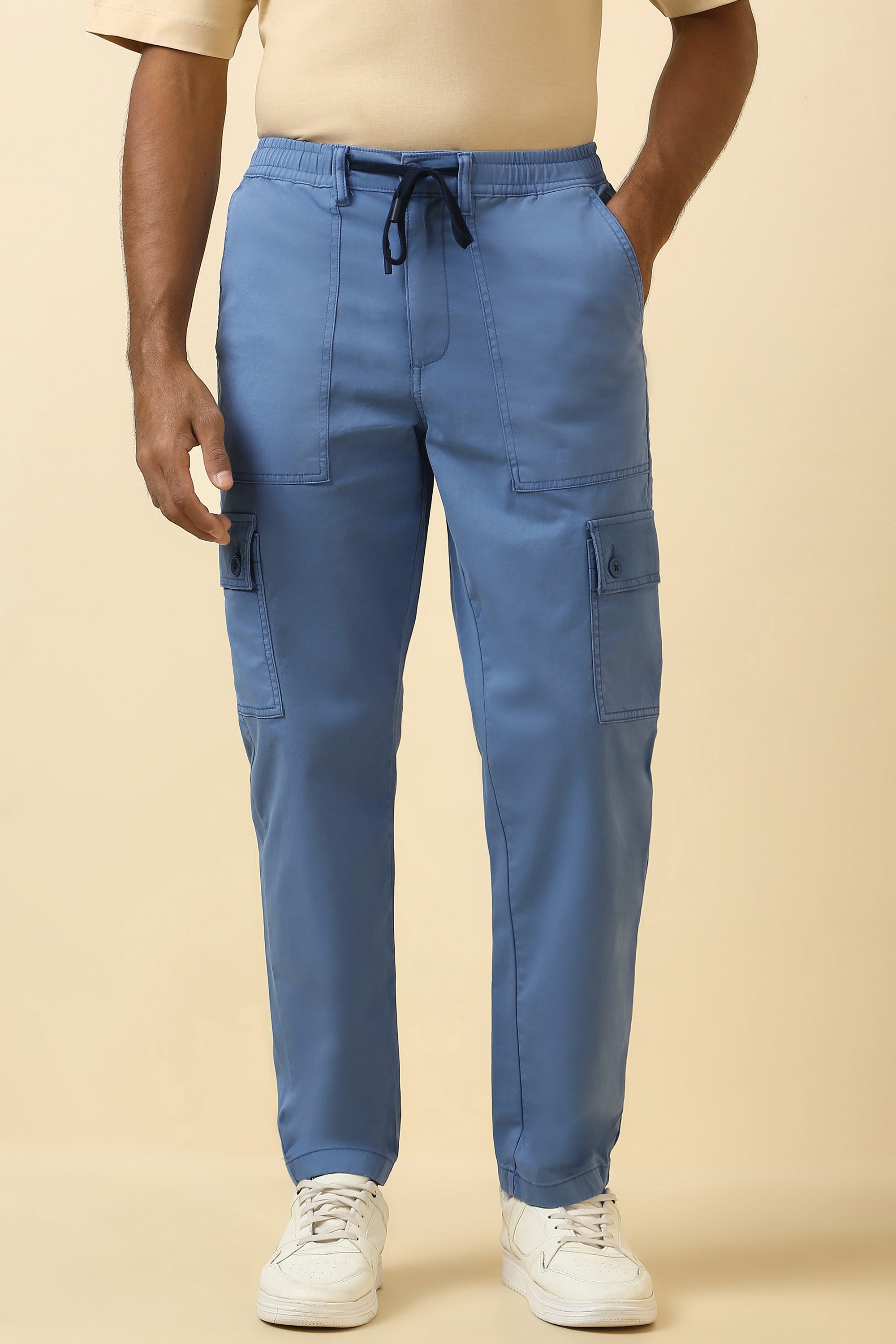Men's Navy Casual Regular Length Trouser