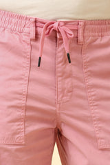 Men's Pink Casual Regular Length Trouser