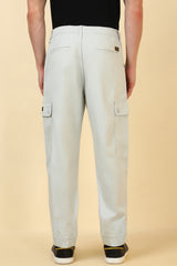 Men's Light Grey Casual Regular Length Trouser