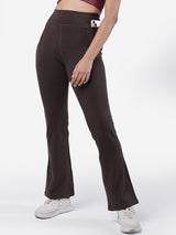 Women's Brown Solid Sports High Rise Trouser