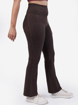 Women's Brown Solid Sports High Rise Trouser