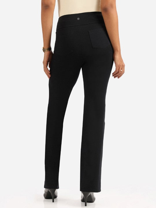 Women's Black Solid Sports High Rise Trouser