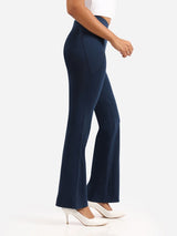 Women's Blue Solid Sports High Rise Trouser